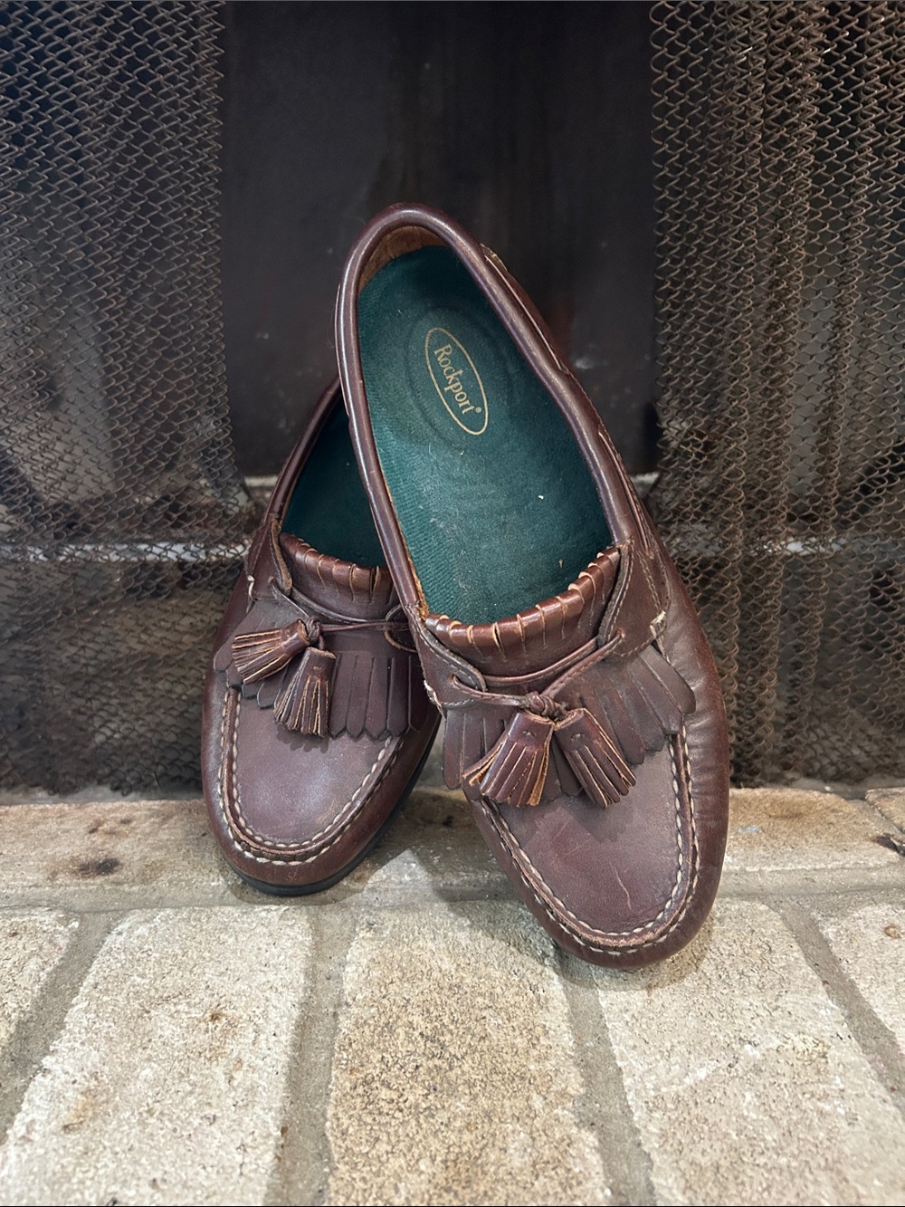 Rockport Brown Leather Tassel Kiltie Loafers EUC